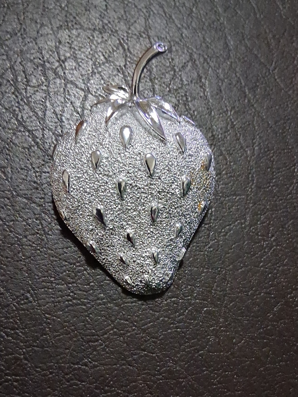 Sarah Coventry Silver Strawberry Brooch